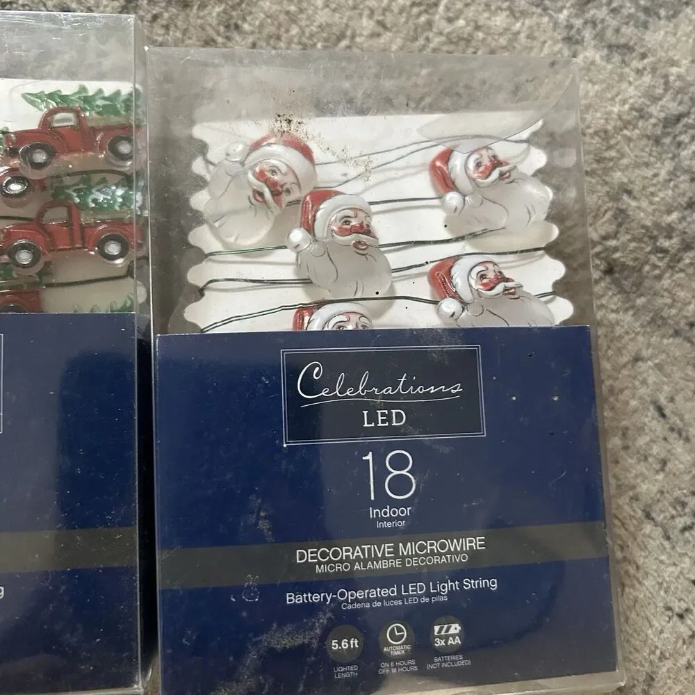 Celebrations‎ LED Holiday String Lights Microwire Battery Operated Santa Truck